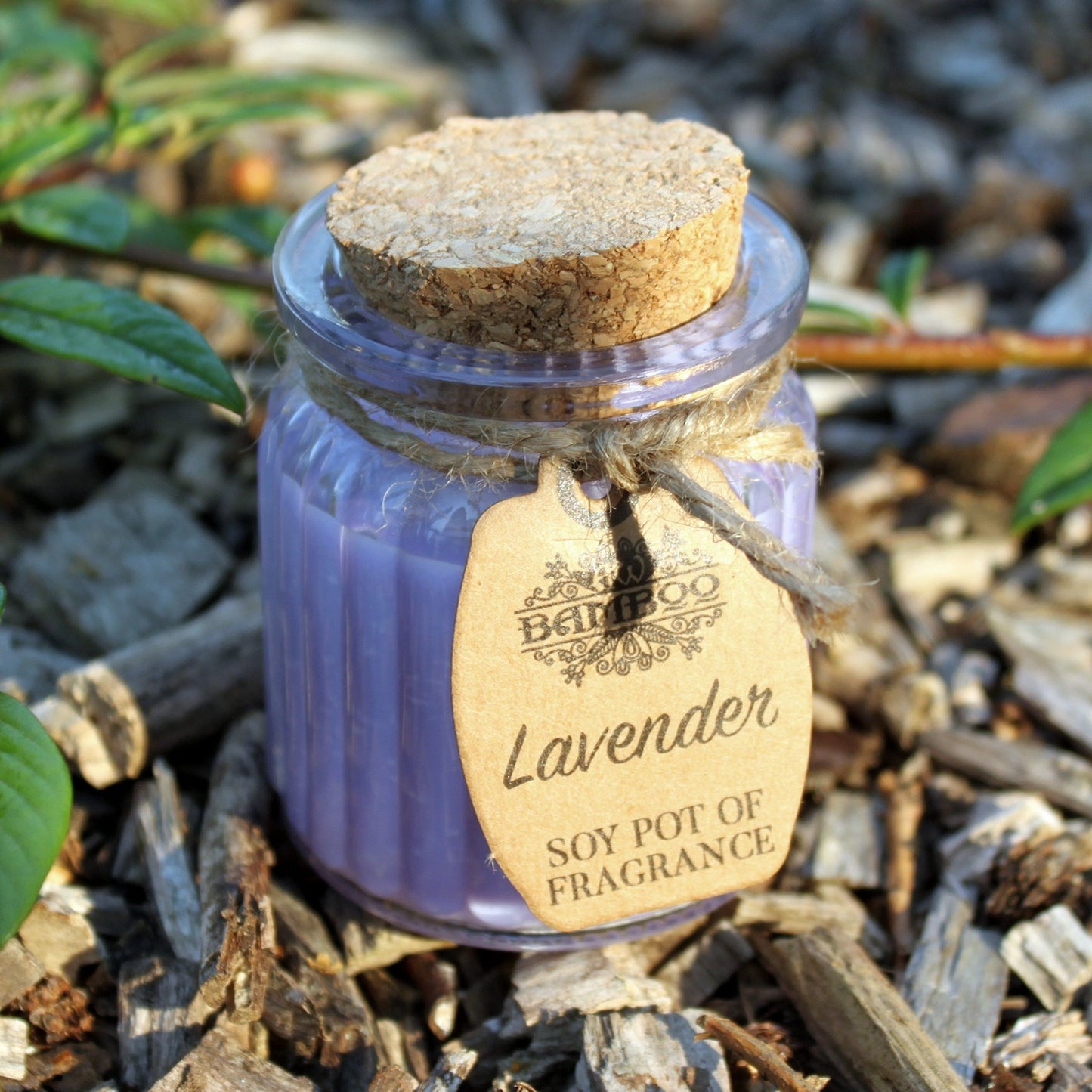Ljus av sojavax i glasburk – Lavendel