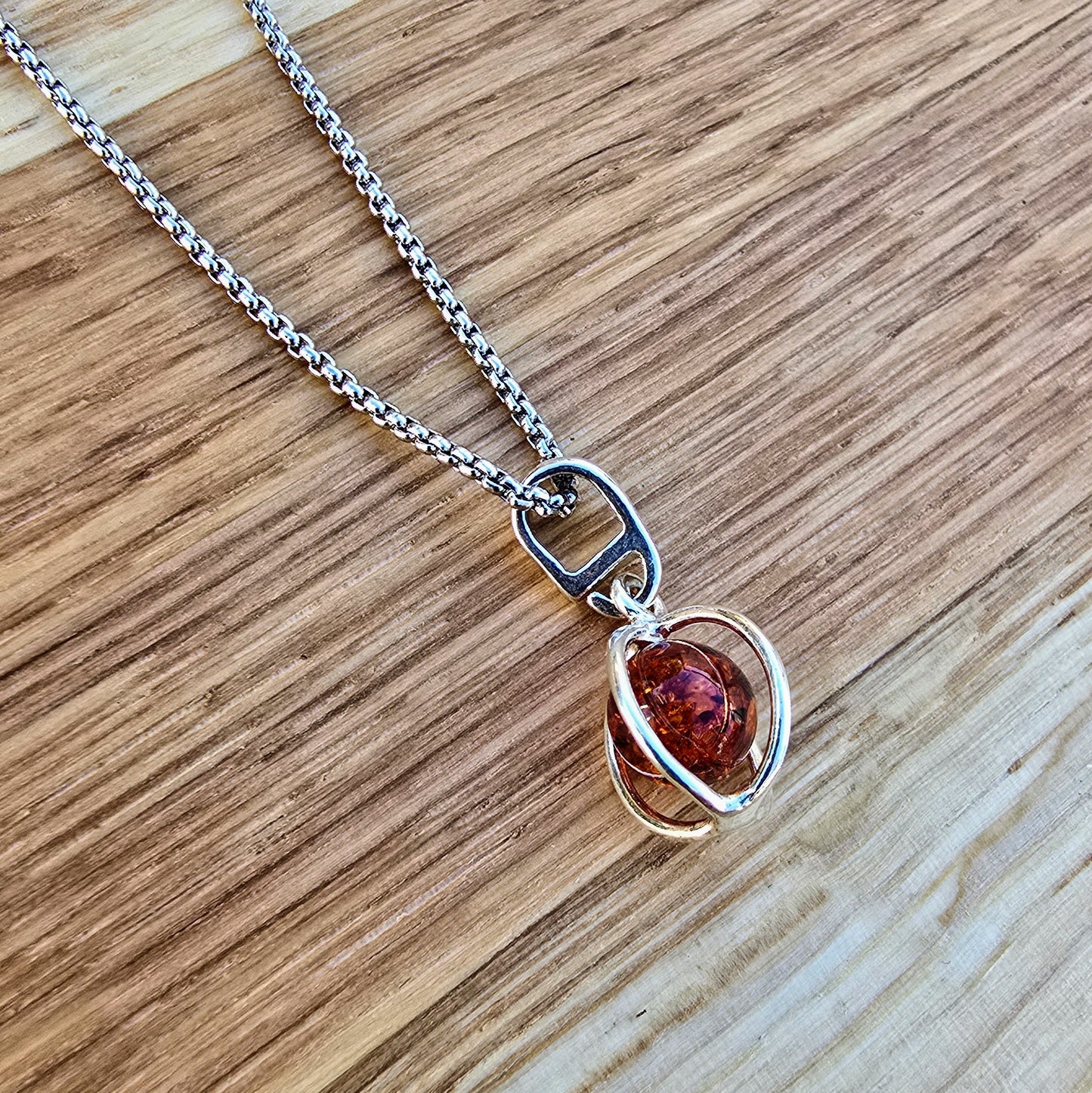 Halsband BĂ€rnstenkulor Sterlingsilver