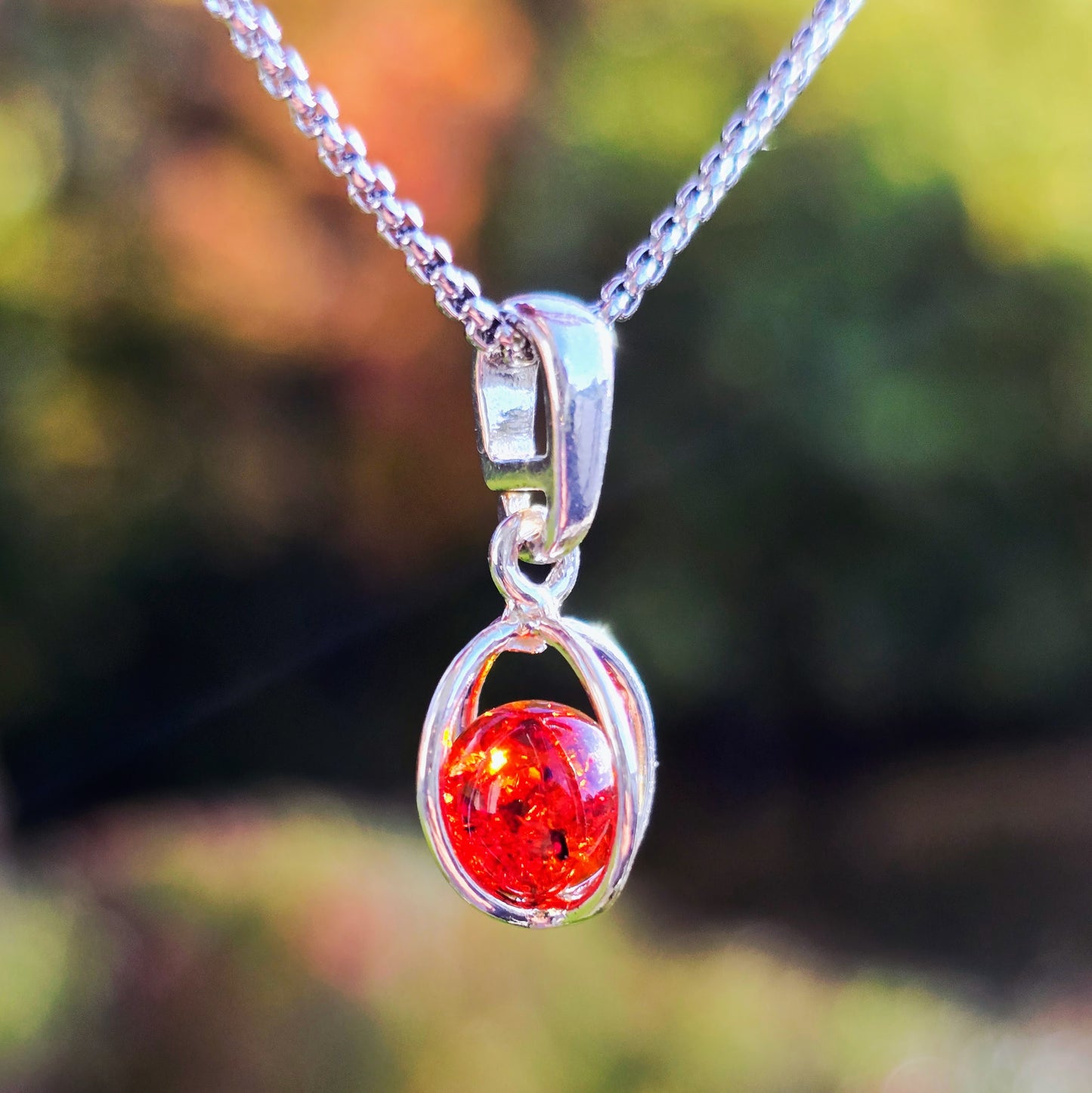 Halsband BĂ€rnstenkulor Sterlingsilver