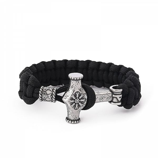 Paracord Armband "Mjölner Galdrastafir" Svart