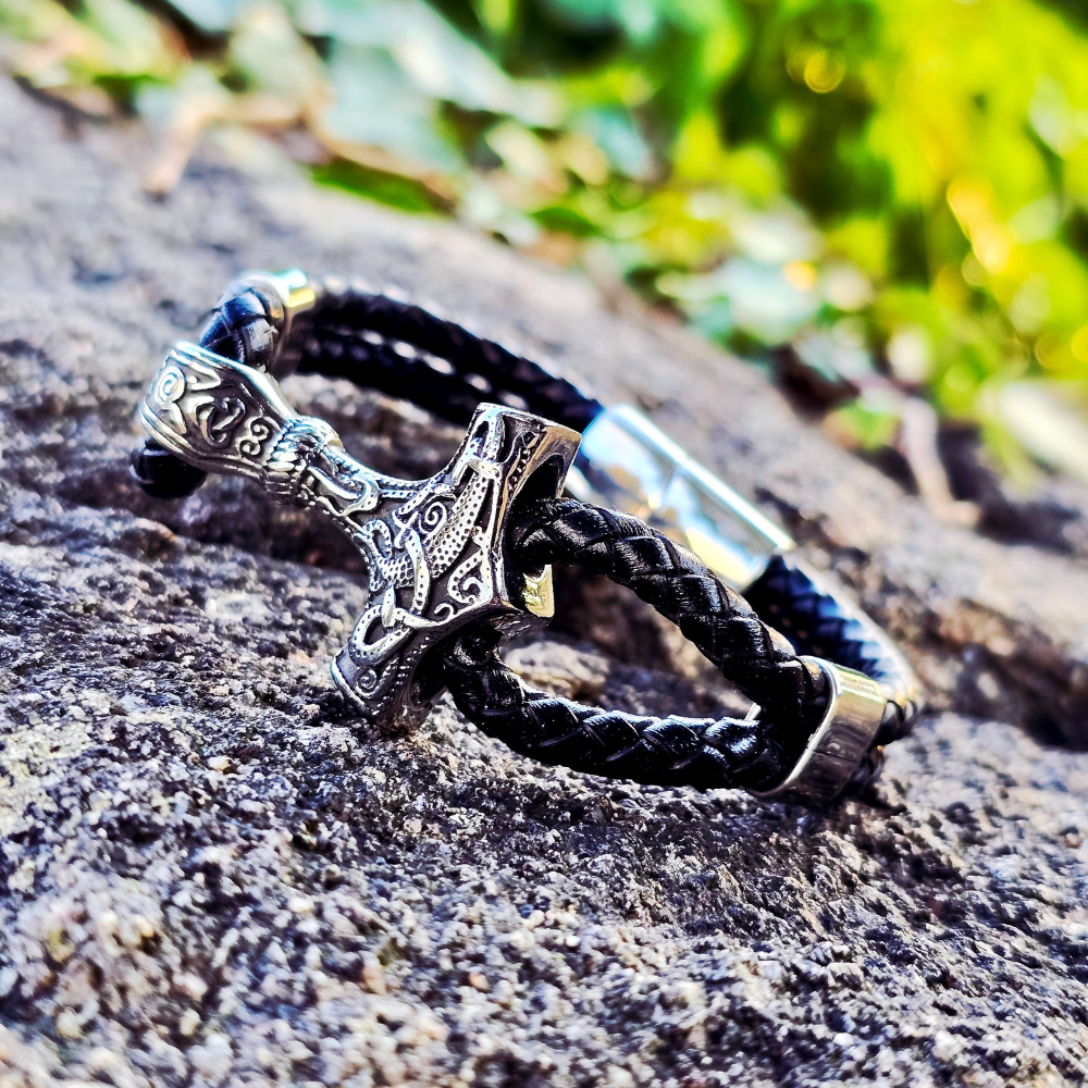 Lederarmband Mjölnir – verschiedene Farben