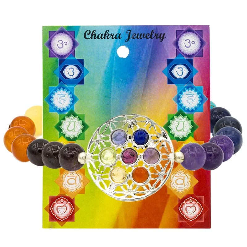 Armband 7 Chakren & Blume des Lebens