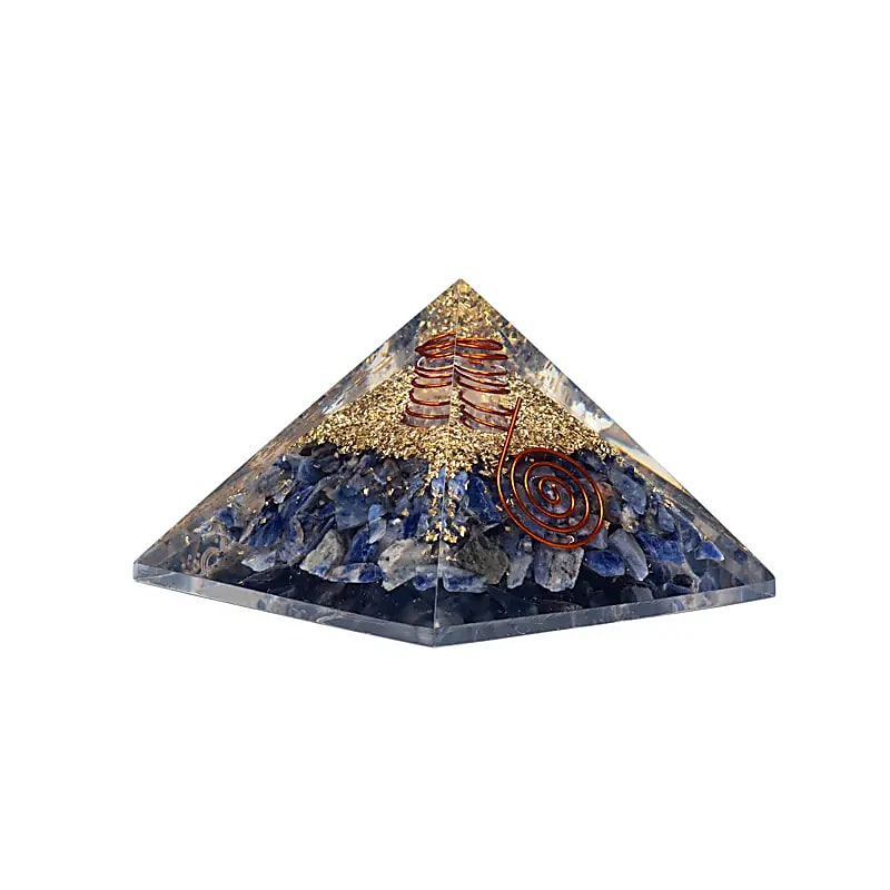 Orgonitpyramide Sodalith mit Mond- und Sterne