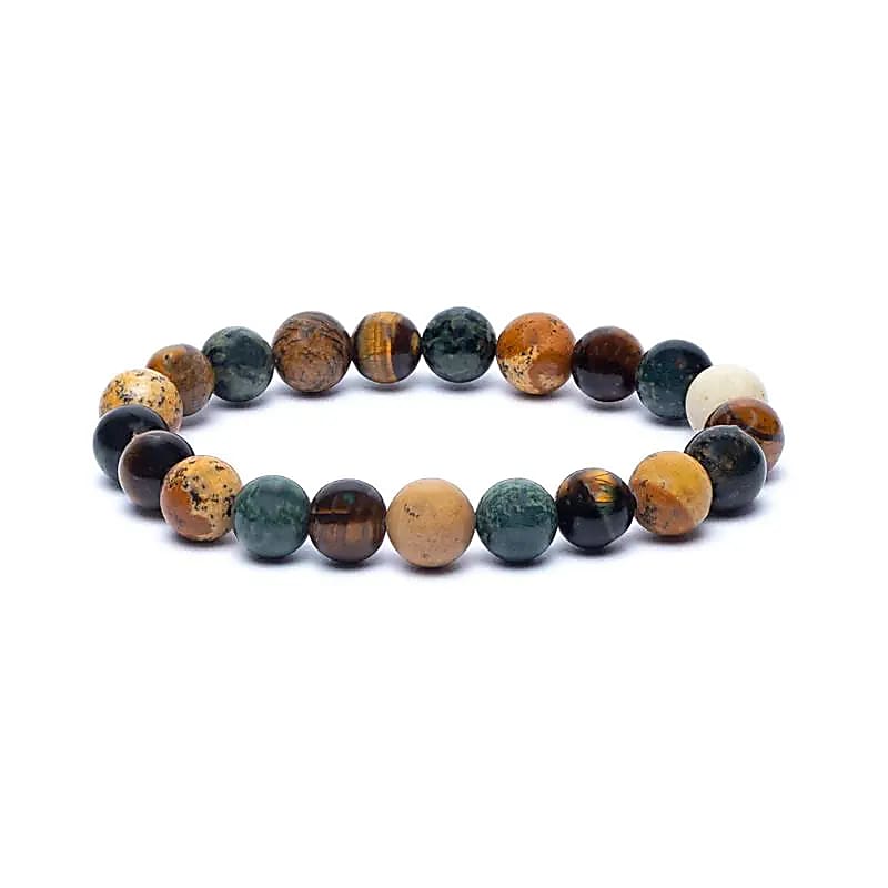 Armband "Kambaba-Jaspis, Tigerauge & Bildjaspis"