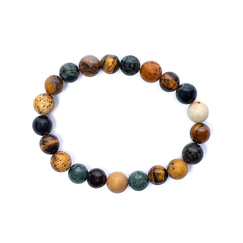 Armband "Kambaba-Jaspis, Tigerauge & Bildjaspis"