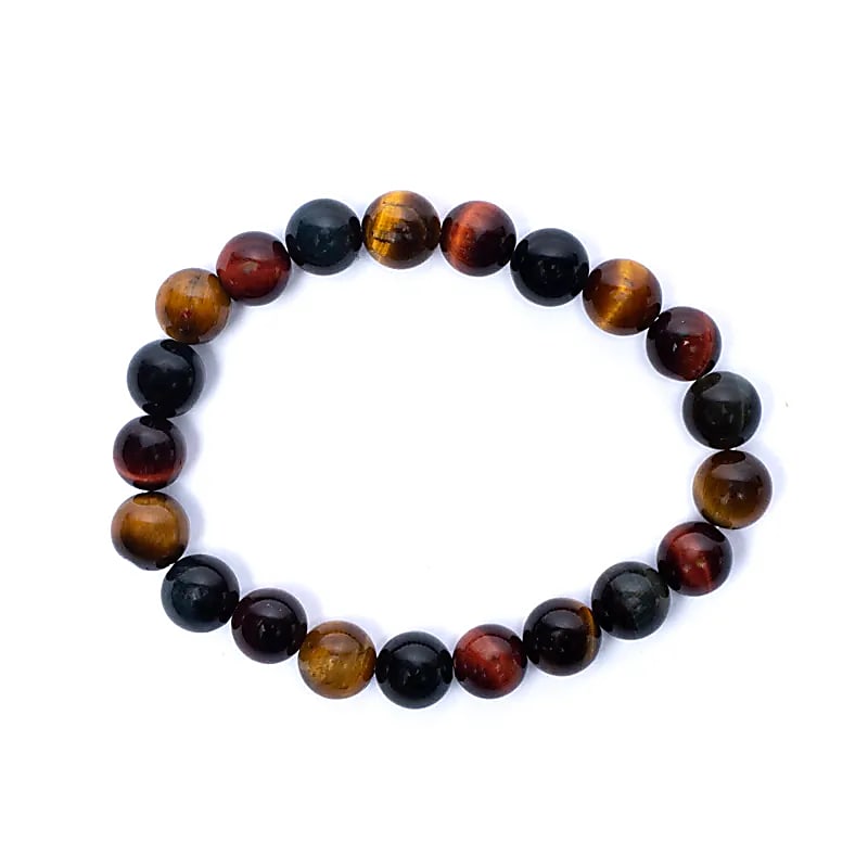 Armband "Trippel Tigerauge" (rot/orange/blau)