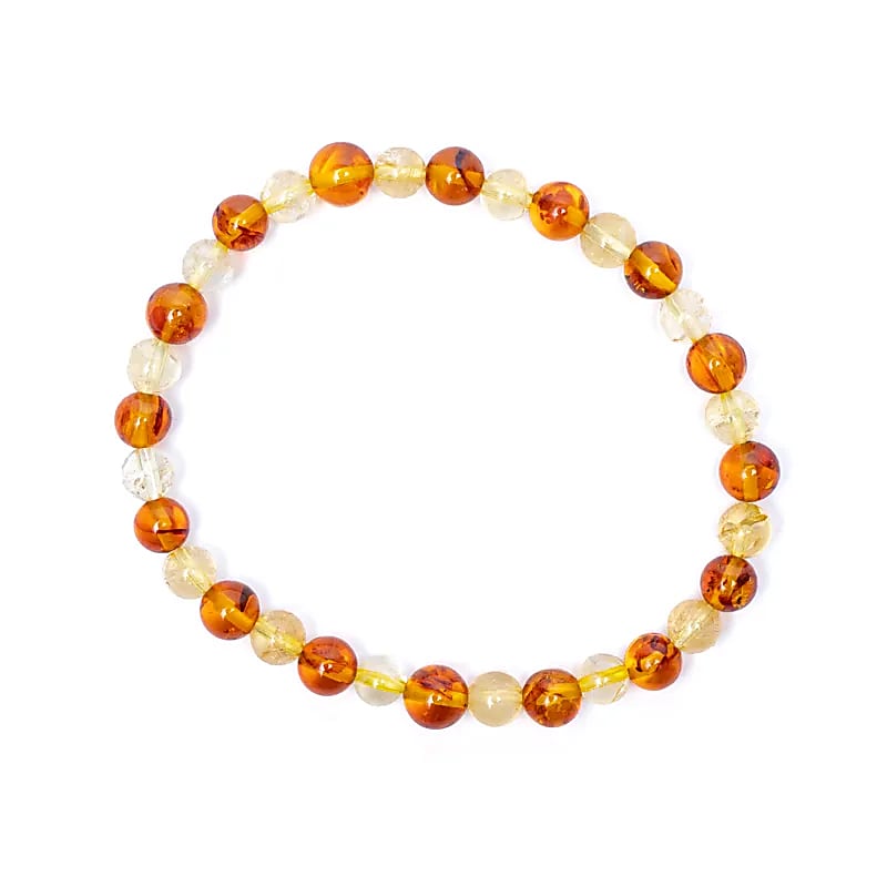 Armband "Bernstein und Citrin" 6mm