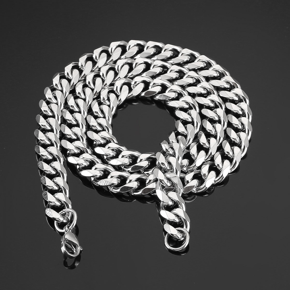Linkchain necklace – stainless steel, silver