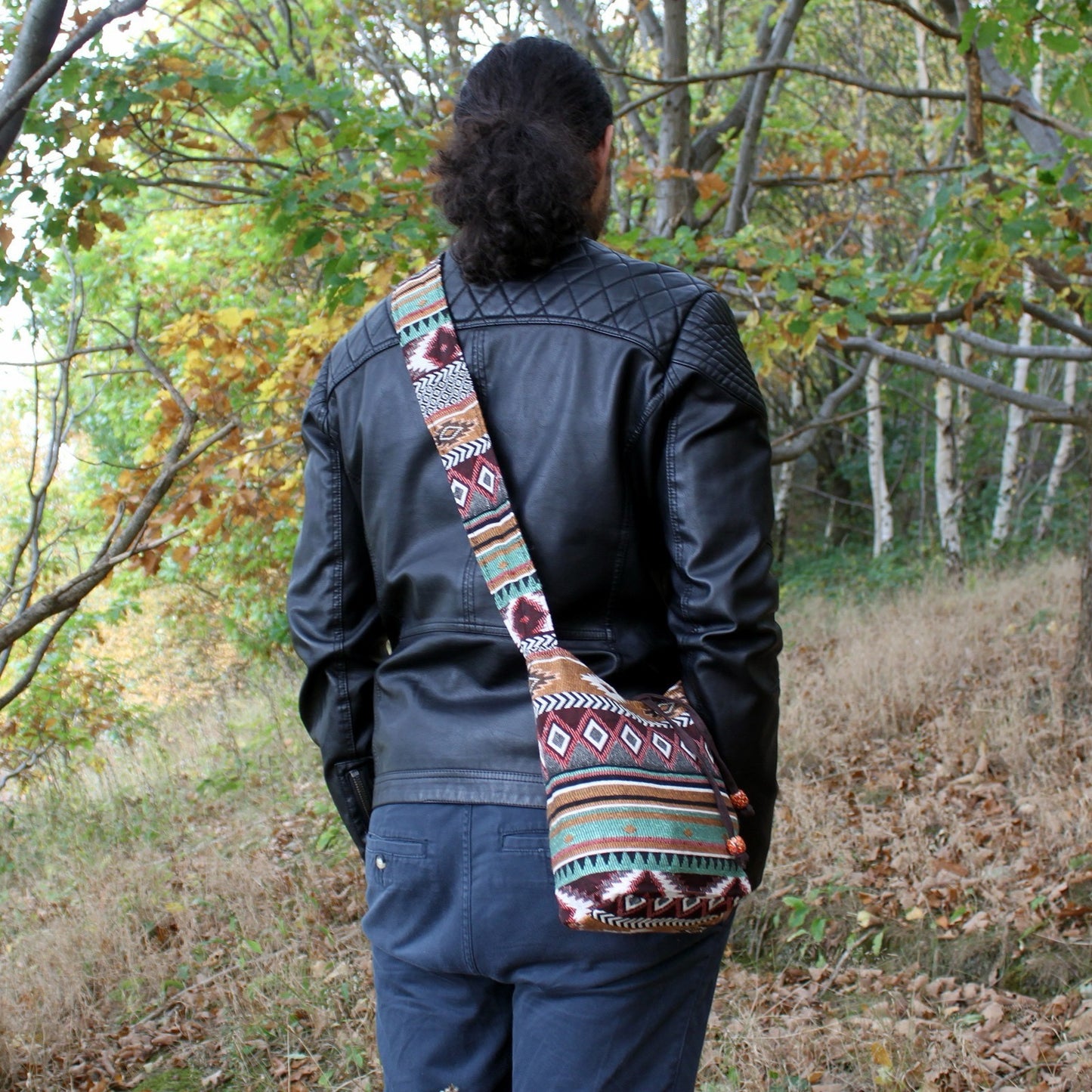 Jacquard-Umhängetasche – Mehrfarbig