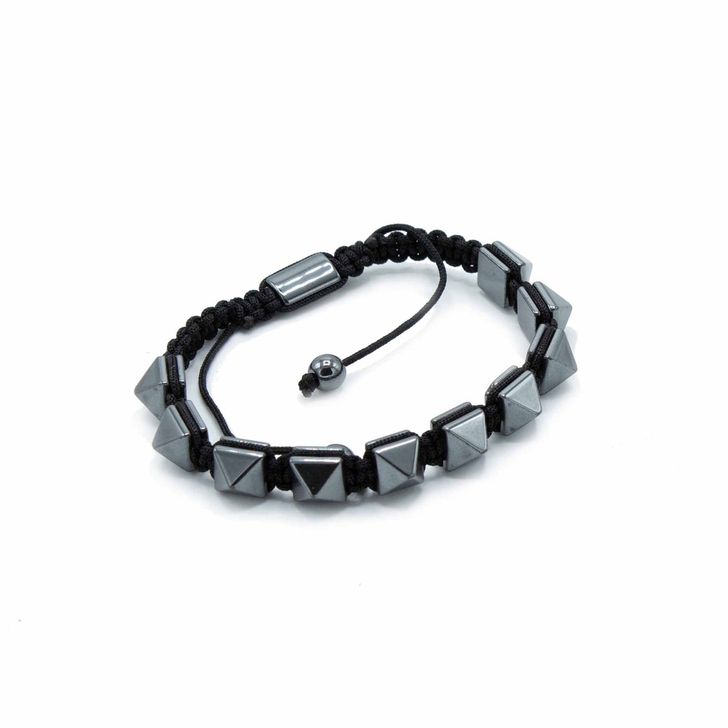 Magnetisches Shamballa-Armband aus Hämatit mit pyramidenförmiger