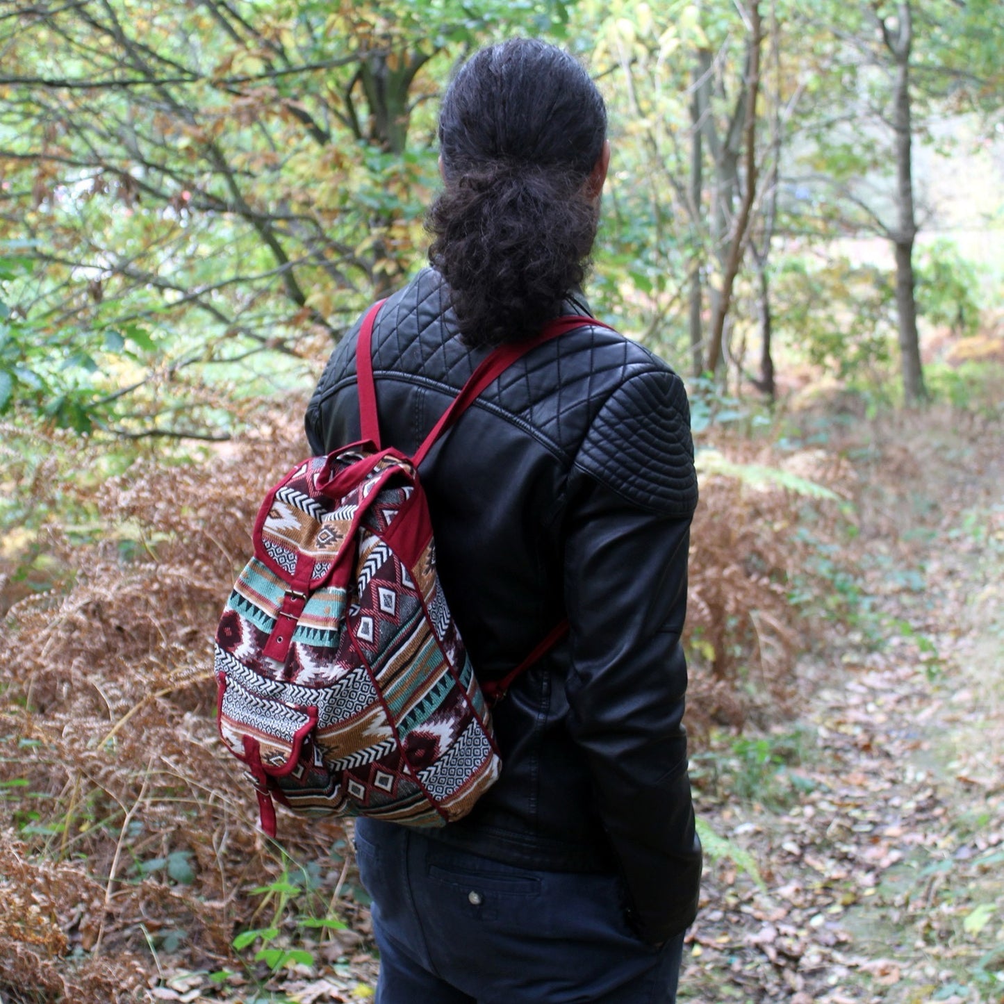 Jacquard Rucksack – Natürlich & Einzigartig - Braun