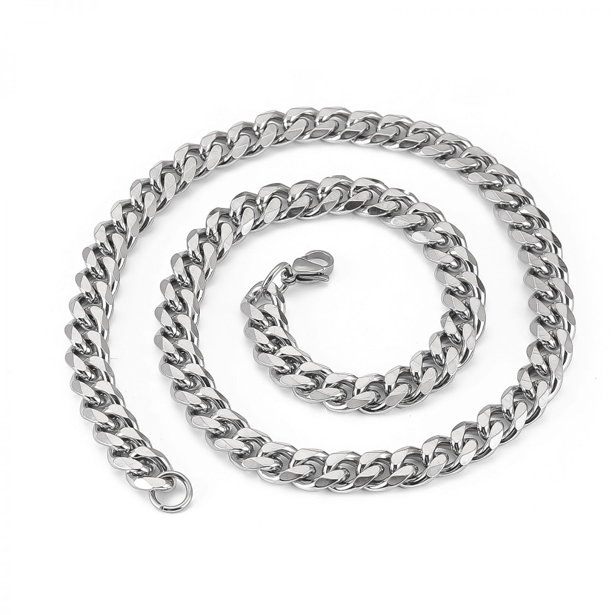 Linkchain necklace – stainless steel, silver