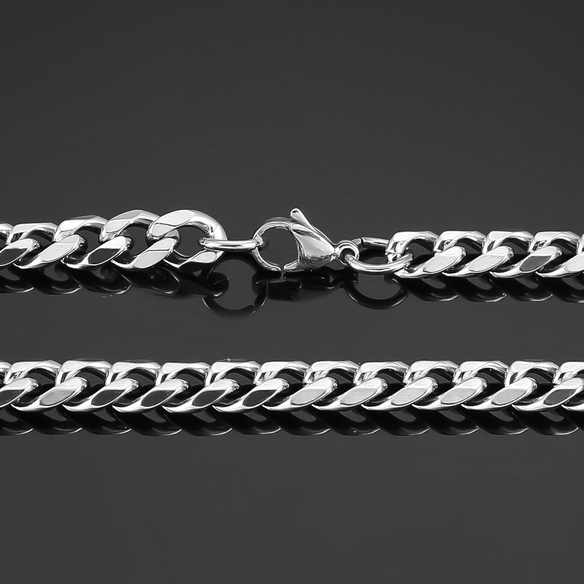 Linkchain necklace – stainless steel, silver