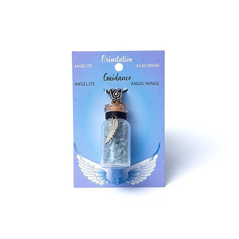 Kleine Geschenkflasche als Halsband mit Edelsteinen - verschiedene Varianten