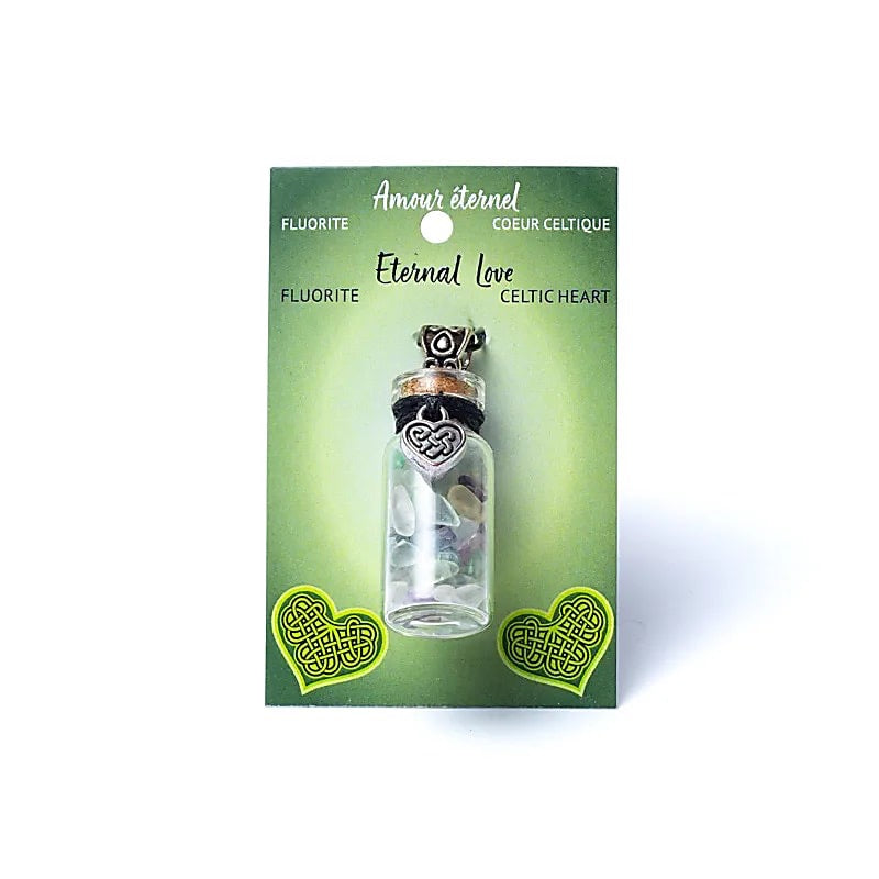 Kleine Geschenkflasche als Halsband mit Edelsteinen - verschiedene Varianten