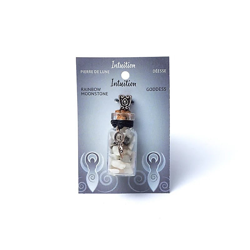 Kleine Geschenkflasche als Halsband mit Edelsteinen - verschiedene Varianten