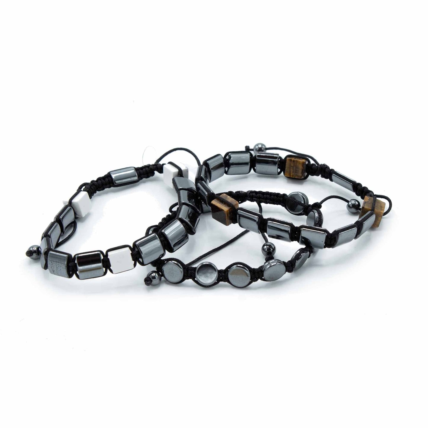 Magnetisches Shamballa-Armband aus Hämatit mit pyramidenförmiger