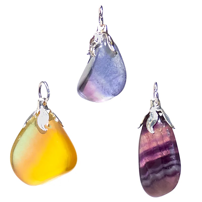 Edelsteinpendant - Regenbogen Fluorit