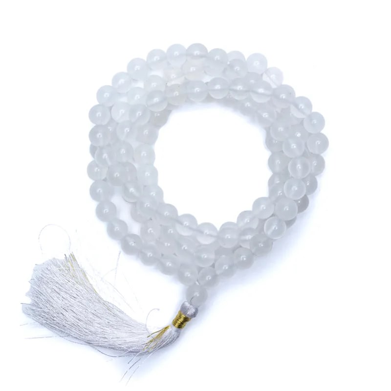 Mala "Weiser Achat" AA-Qualität 108 Perlen