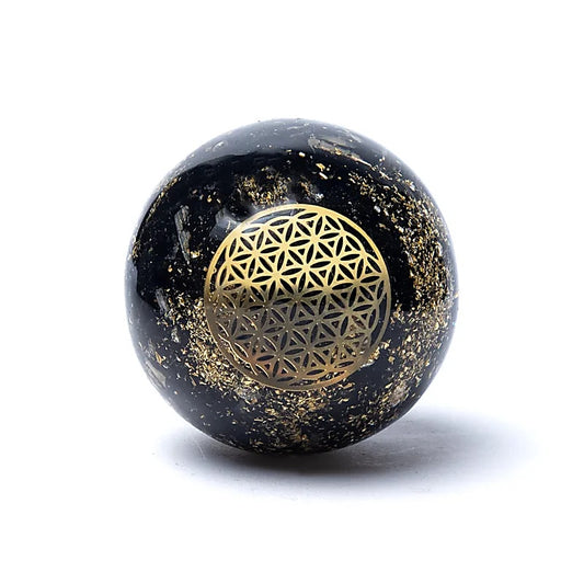 Orgonite Ball - Tourmaline with Flower of Life