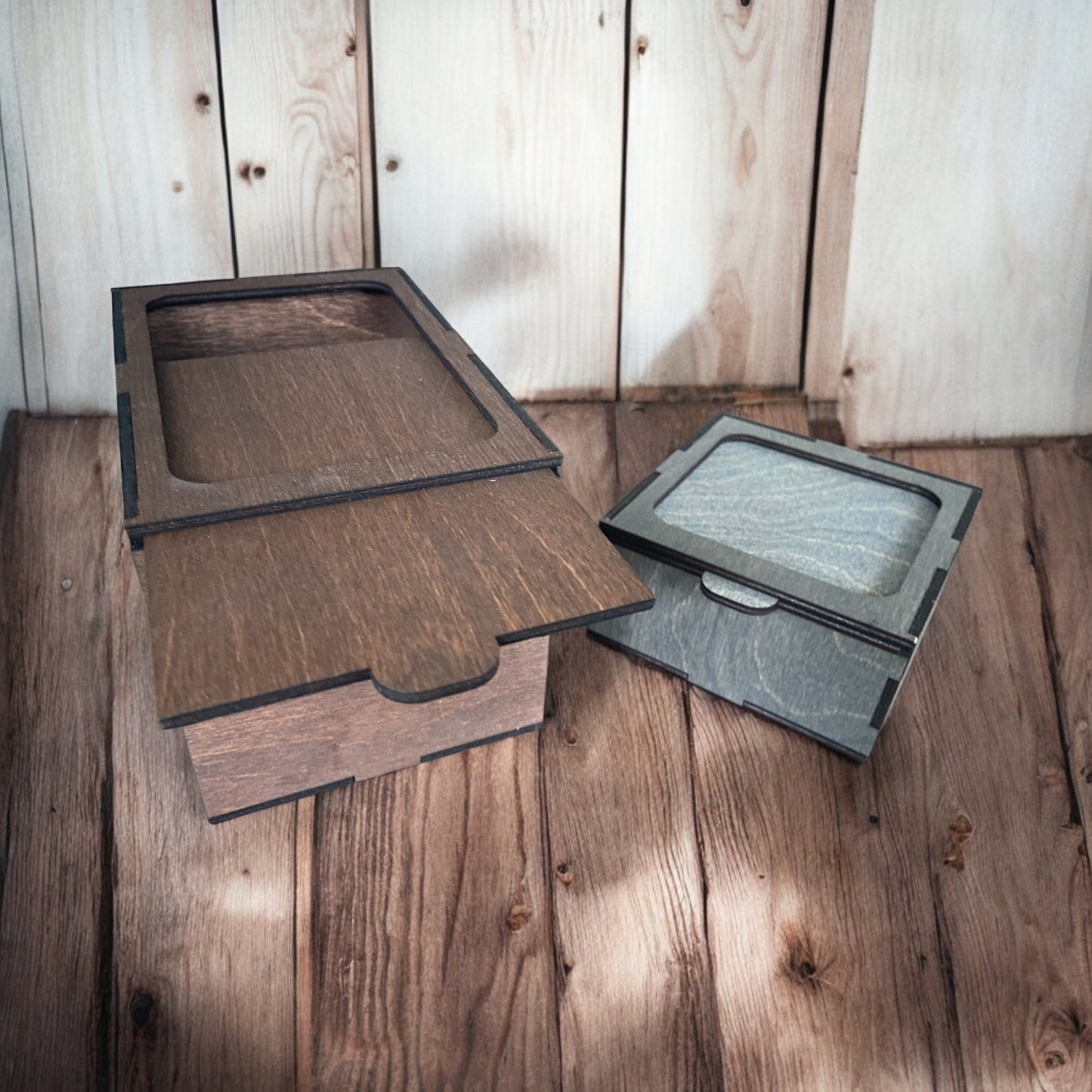 Box mit Schiebedeckel - geölt - verschiedene Größen