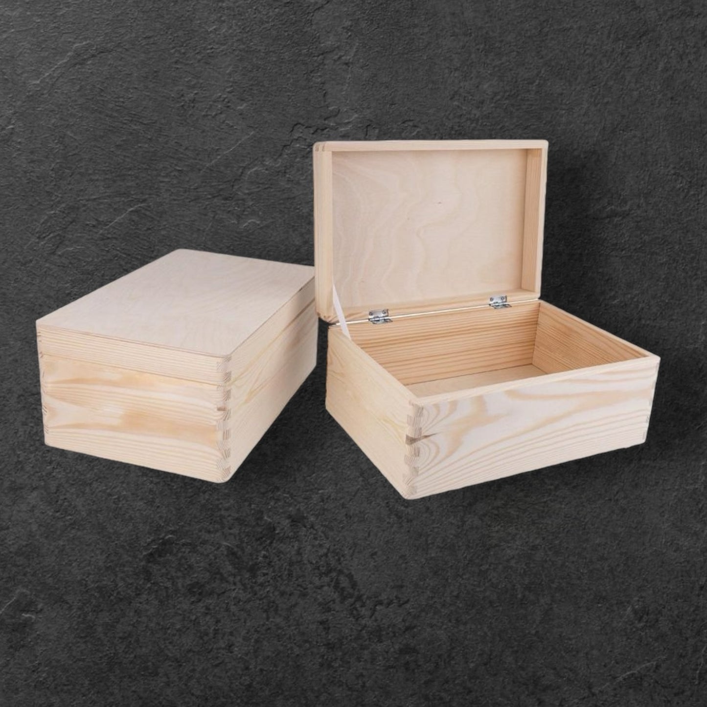 Holzkiste aus Fichte mit Deckel – 30 x 20 x 14 cm