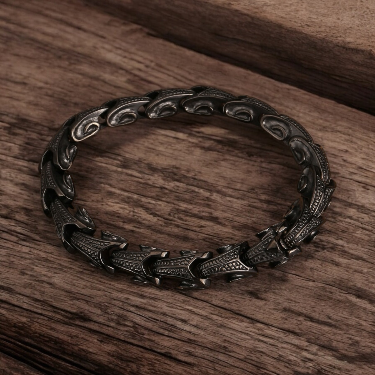 Armband „Fafnir-Drache“ – 304 Edelstahl – Schwarz