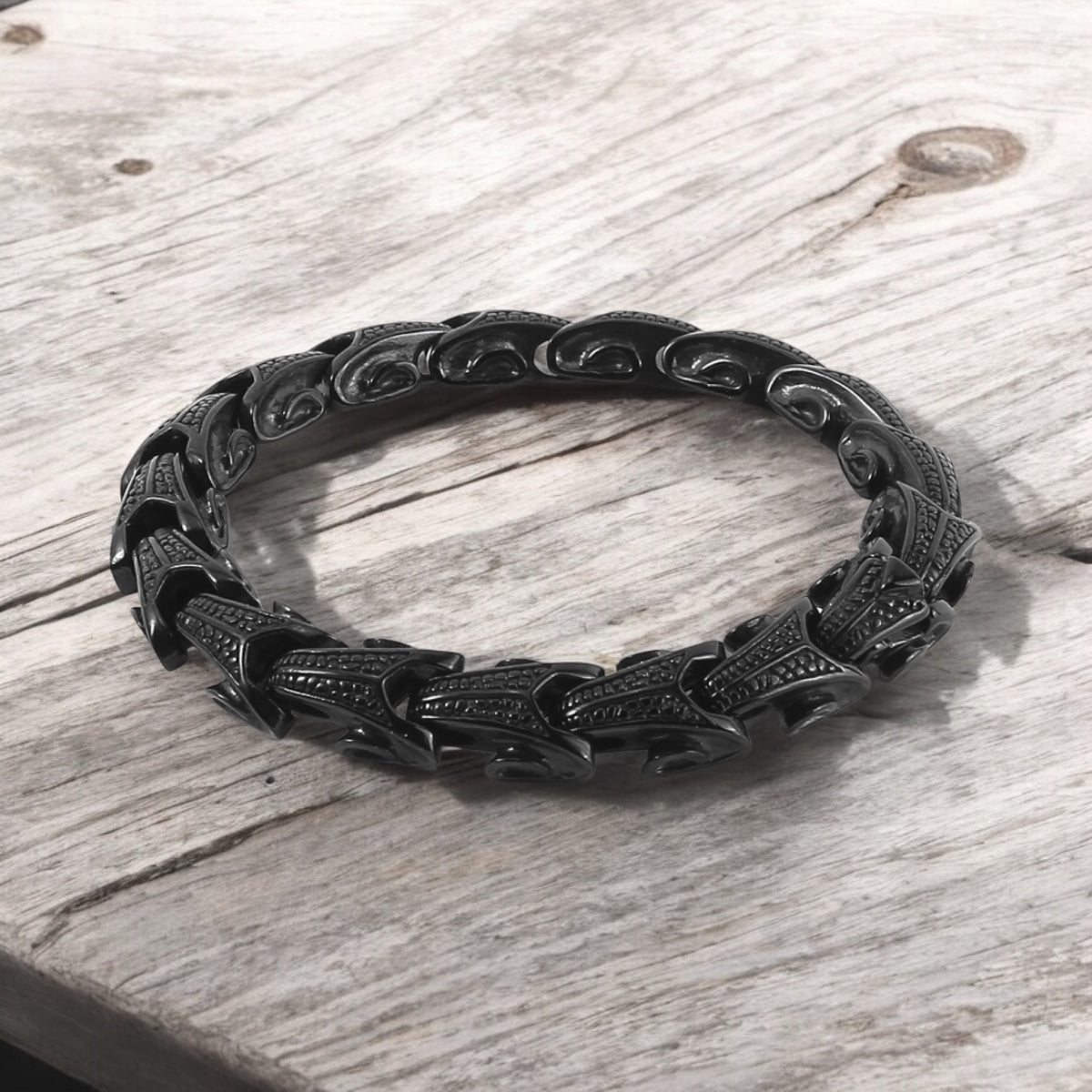 Armband „Fafnir-Drache“ – 304 Edelstahl – Schwarz