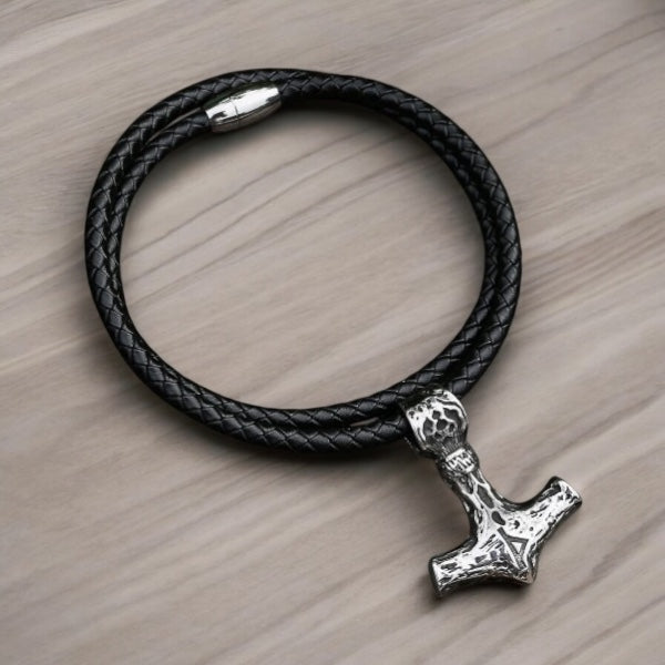 Leder Halsband "Giant Thor Mjölnir"
