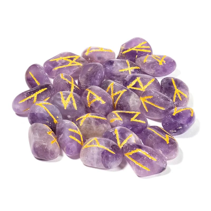 Runen-Orakel-Set Amethyst in einem Beutel