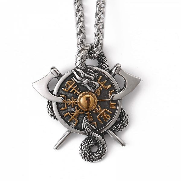 Halskette "Viking Vegvisir Schutzamulett"