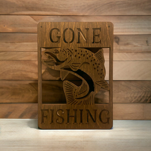 Wandschild „Gone Fishing“