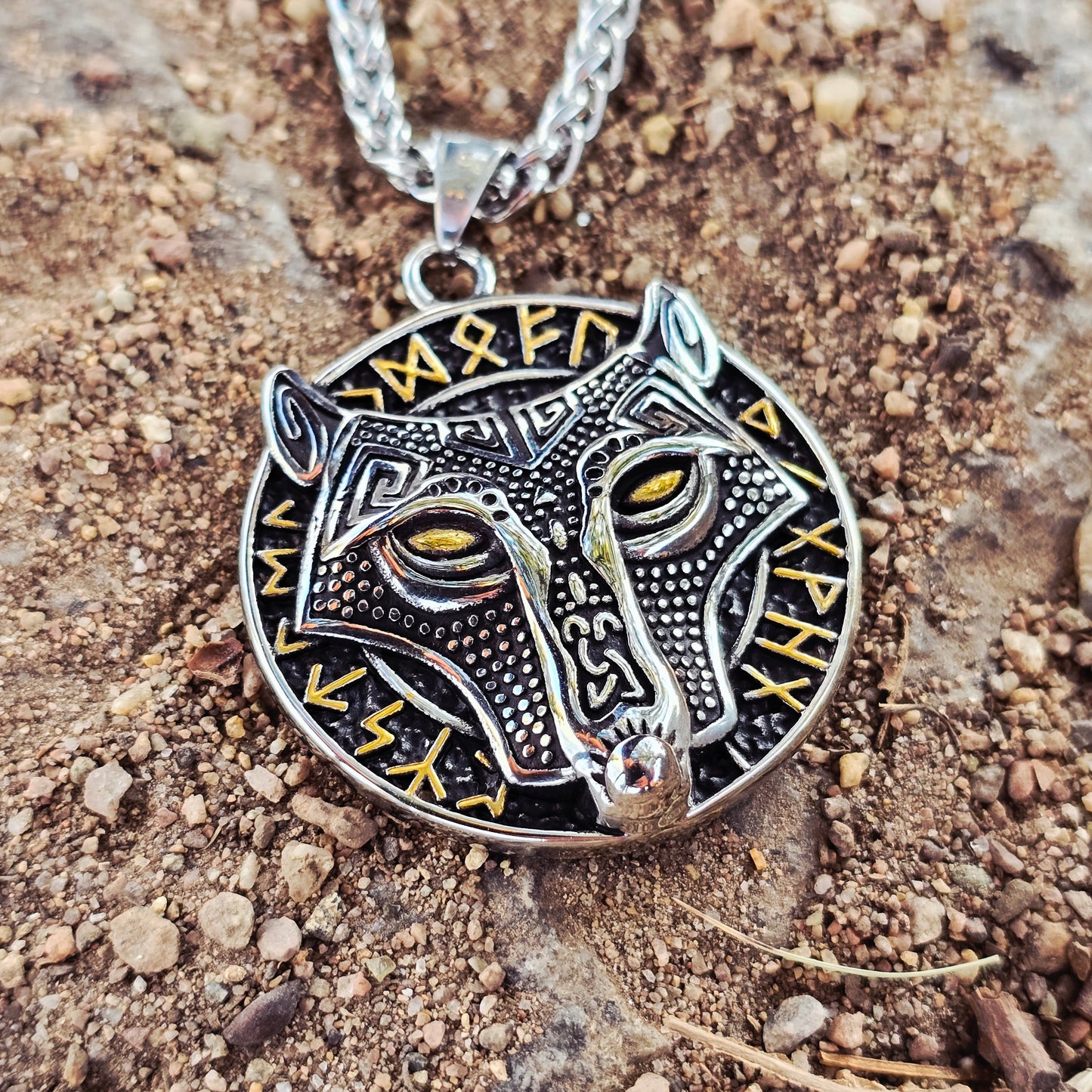 Necklace "Fenrir & Runes"