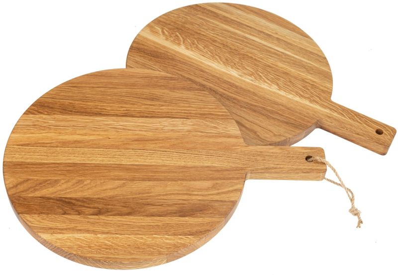 Pizzabrett aus geölter Eiche mit Griff – 40x30cm
