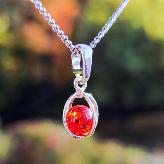 Halsband Bärnstenkulor Sterlingsilver