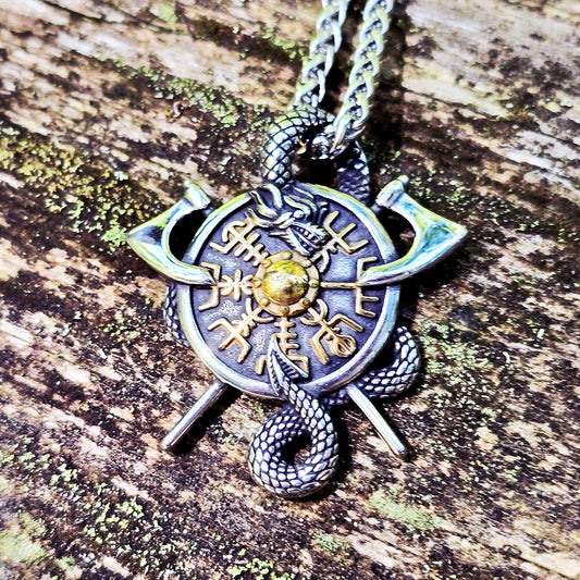 Halskette "Viking Vegvisir Schutzamulett"