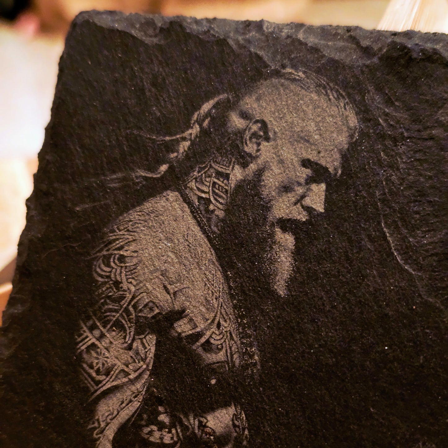 Glasunderlägg skiffer 10x10cm - Viking 1