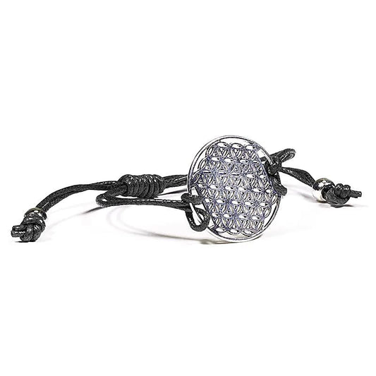 Armband Lebensblume - schwarz verstellbar