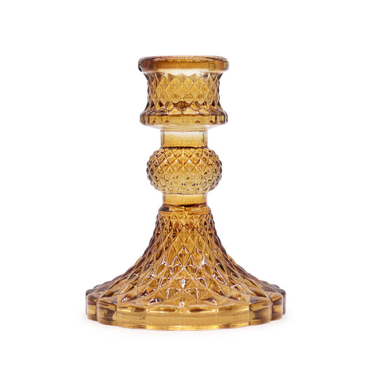 Vintage Ljushållare – Glas Bärnsten