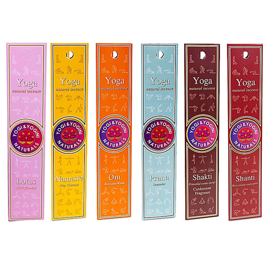 Räucherstäbchen „Yoga“ - Set mit 3x6 verschiedenen Düften für Harmonie und Entspannung