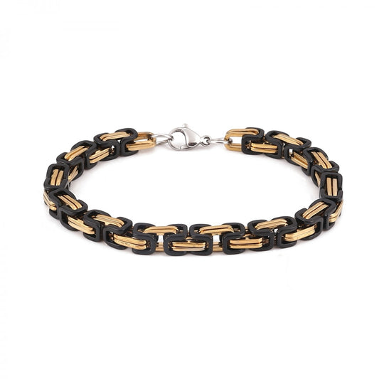 Kedjearmband "Torslunda" - King Chain - Guld-Svart