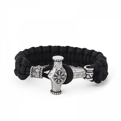 Paracord Armband "Mjölner Galdrastafir" Svart
