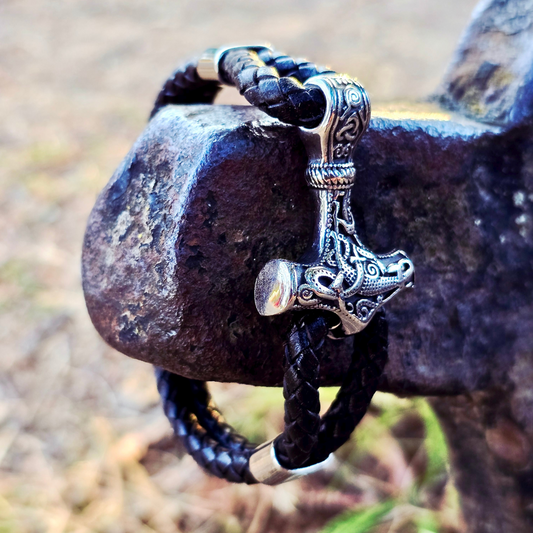 Lederarmband Mjölnir – verschiedene Farben