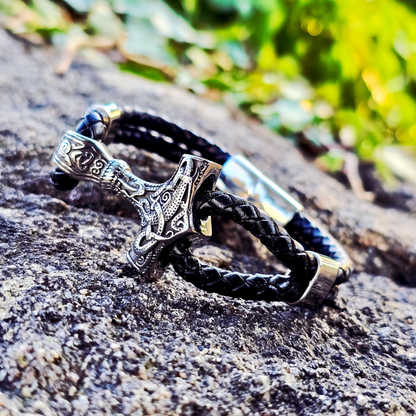 Lederarmband Mjölnir – verschiedene Farben