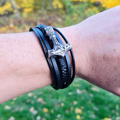 Armband Leather Mjönir-fimm