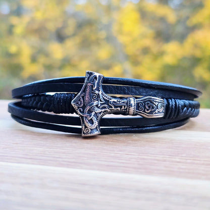 Armband Leather Mjönir-fimm