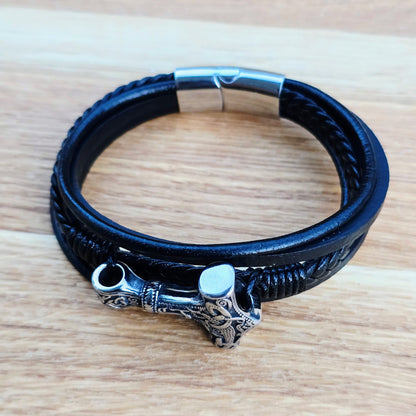 Armband Leather Mjönir-fimm