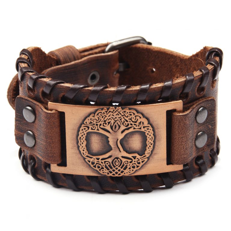 Armband Yggdrasil Läder Svart