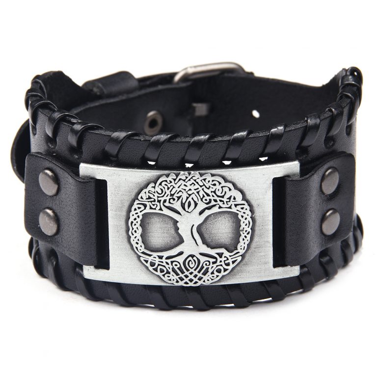 Armband Yggdrasil Läder Svart