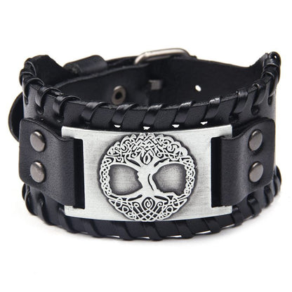 Armband Yggdrasil Läder Svart